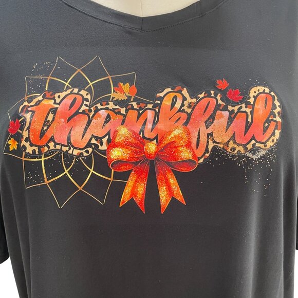 Thankful Fall Graphic Tee Plus Size 2XL Cozy Comfy Autumn Holiday Top - Picture 5 of 8
